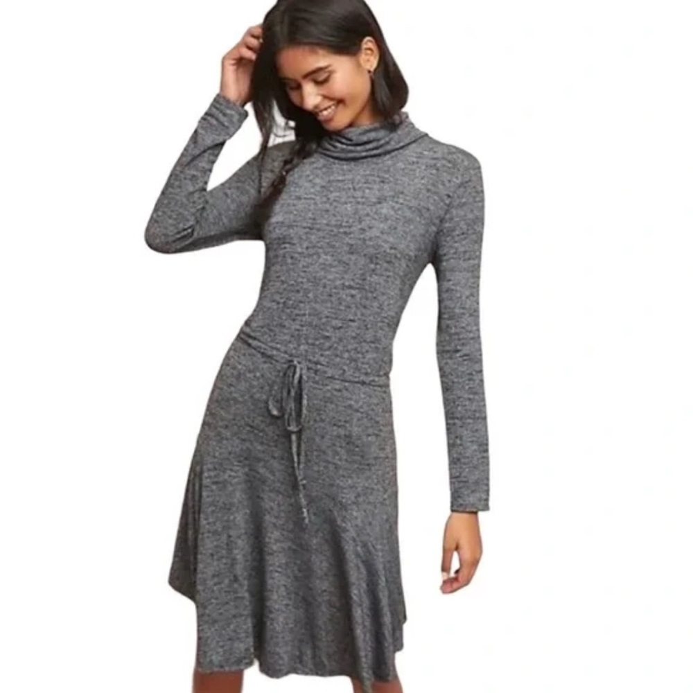 Anthropologie Sunday‎ In Brooklyn Lagenlook Cowl Neck Dress Sz Small Dark Gray